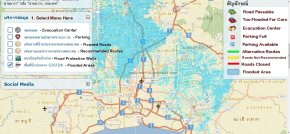thai flood map translated english traffic evacuation parking center