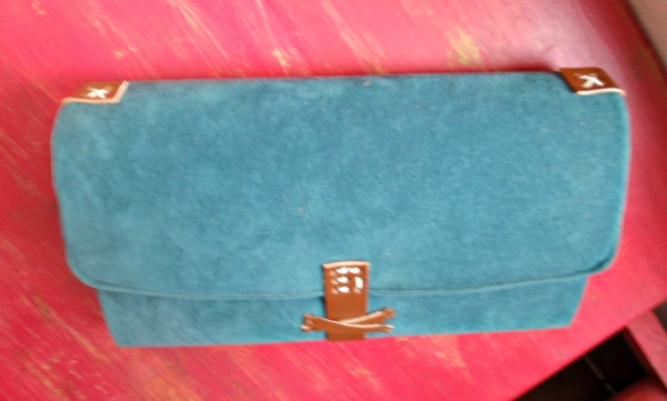 remake plastic file into suede document clutch