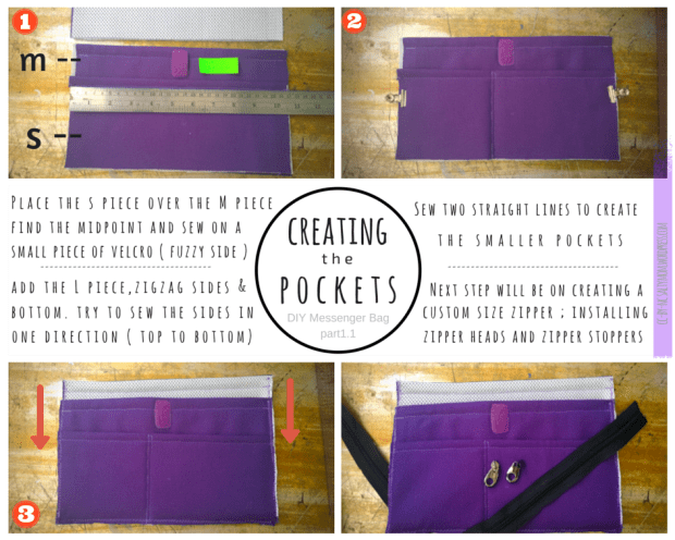 diy messenger bag creating pockets part 1.1