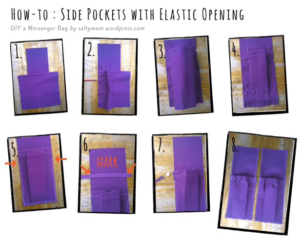 DIY Messenger Bag on Side Pocket with elastic opening
