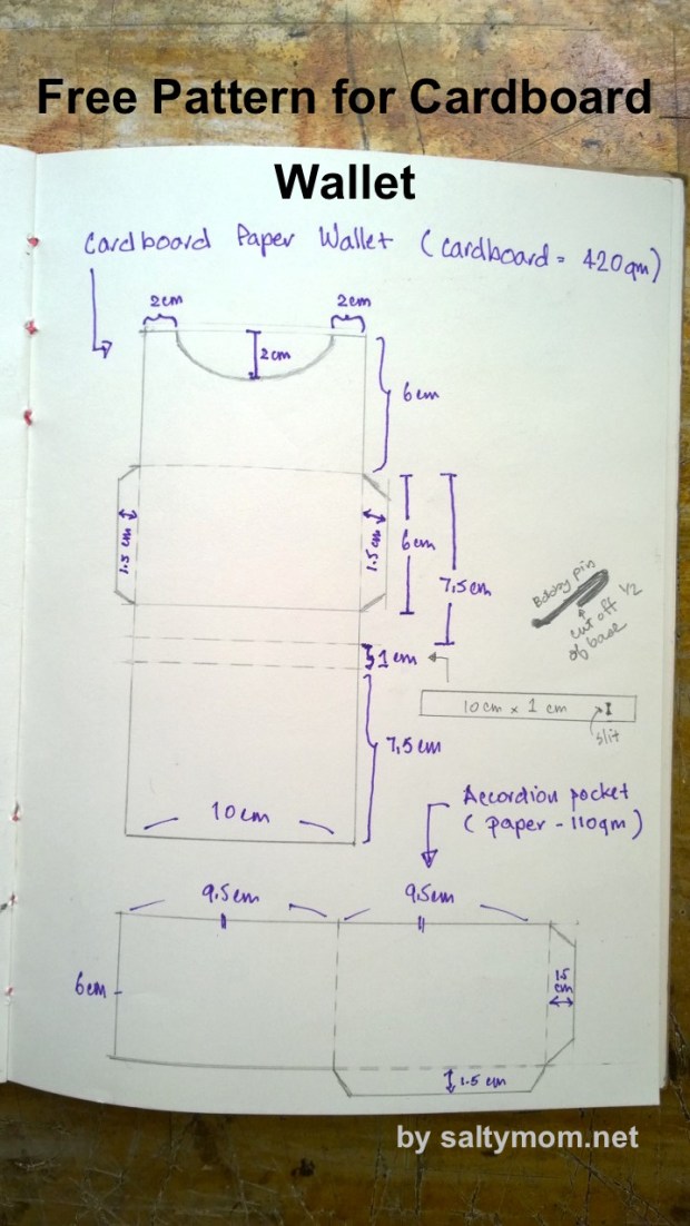 free pattern diy cardboard wallet by saltymom.net