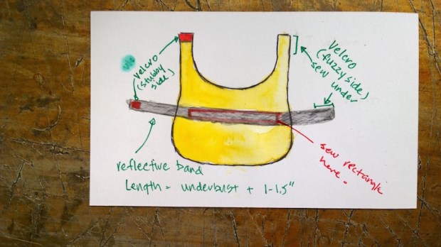 diy dog raincoat pattern with reflective band