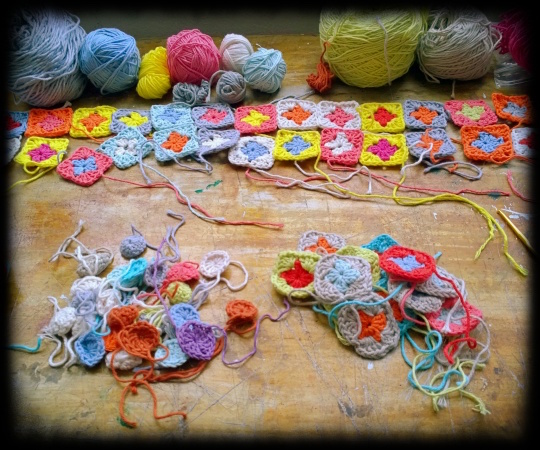 1 crochet granny squares wip