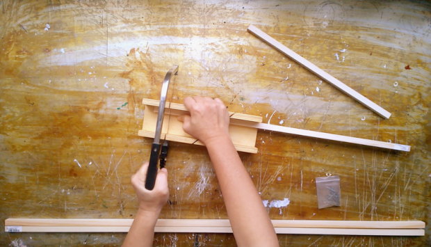 1 preparing wood for wooden frame
