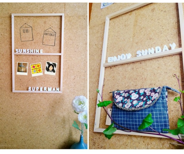 DIY wooden frame wall art styling