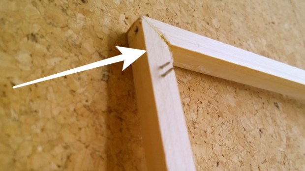 wooden frame with dangerous nails