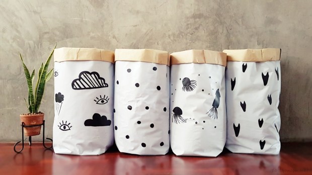 diy graphic vinyl storage bin