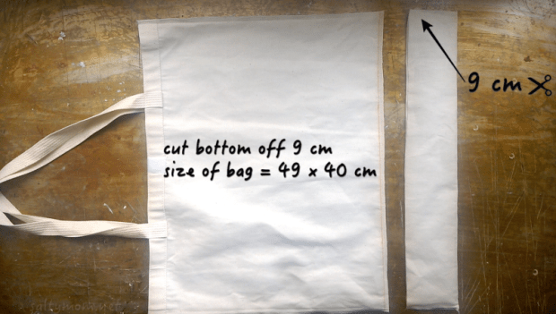 diy tote bag cutting off bottom