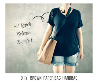 diy brown paper bag handbag with quick release buckle adjustable straps