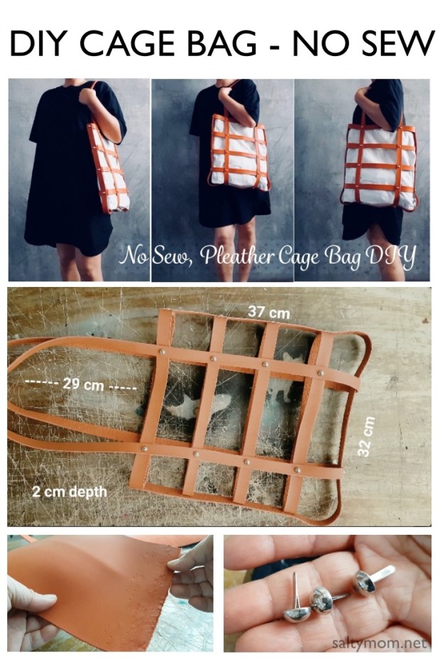 diy no sew faux leather cage bag by saltymom.net