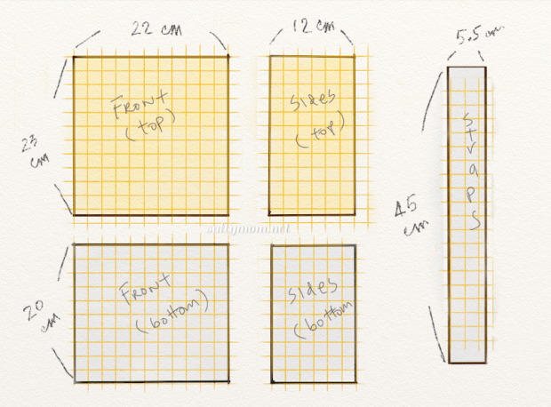pattern for bicolor faux leather tote bag