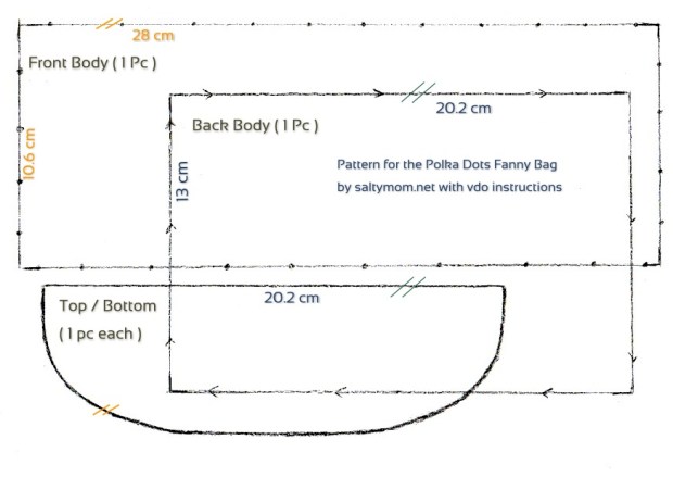 how to sew polka dot fanny pack bag by saltymom.net