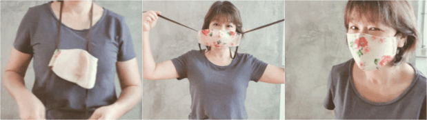 how to wear string tie surgical mask type